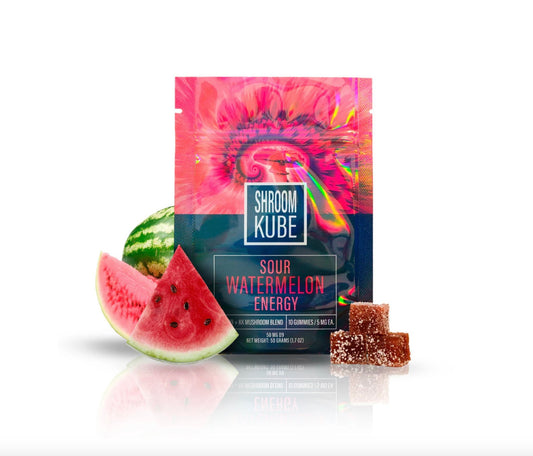 Energy Sour Watermelon Shroom Kube - 5 mg THC + ENERGY Blend