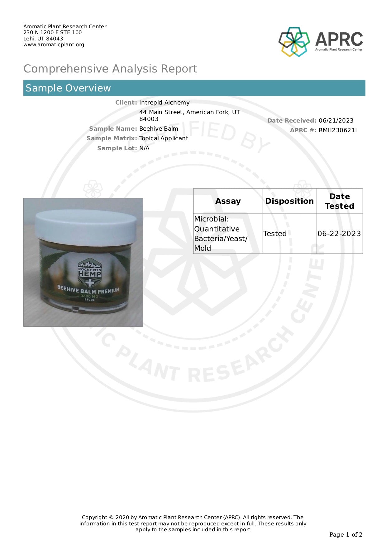 CBD Salve - Premium Broad Spectrum 3600 mg per 2 oz container