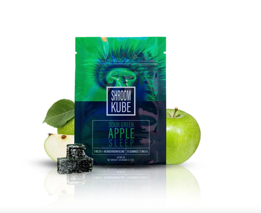 Sleep Sour Green Apple Shroom Kube - 5 mg THC + SLEEP Blend