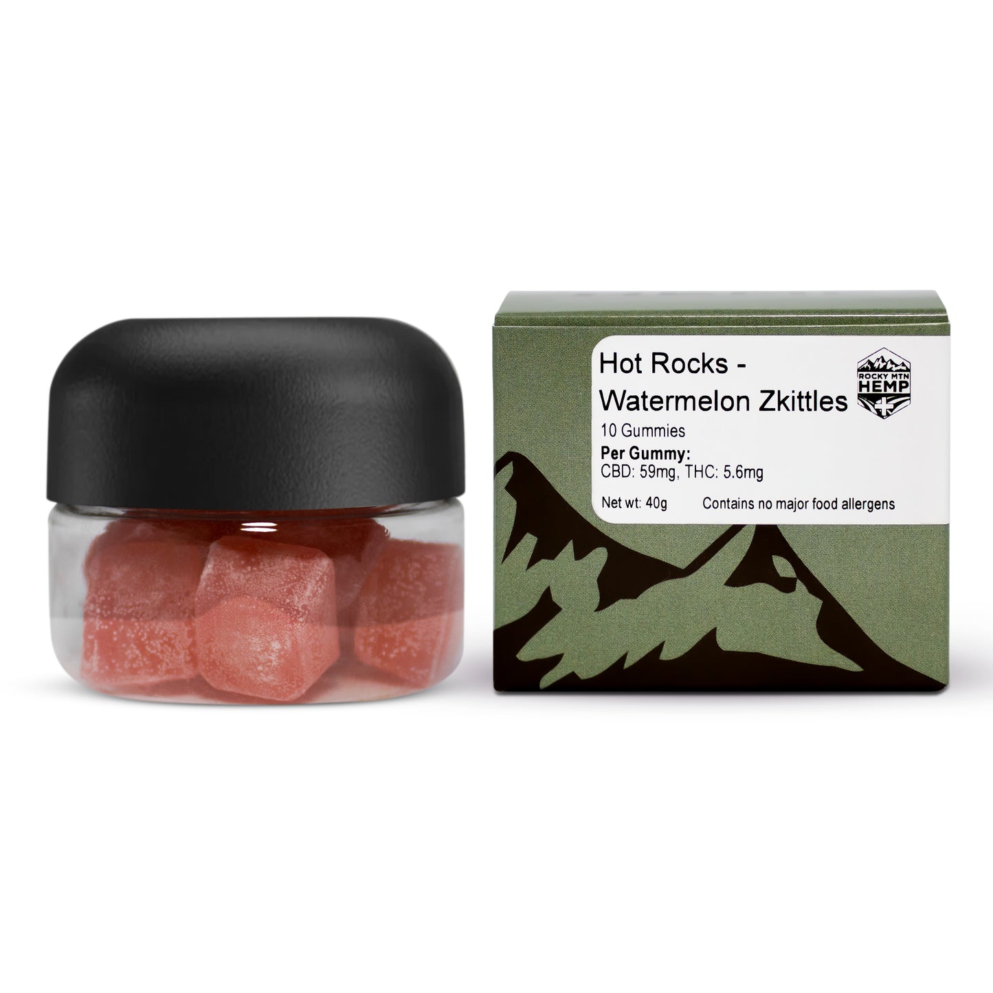 Hot Rocks – Watermelon Zkittles 10 gummies CBD: 59 mg, THC: 5,6 mg
